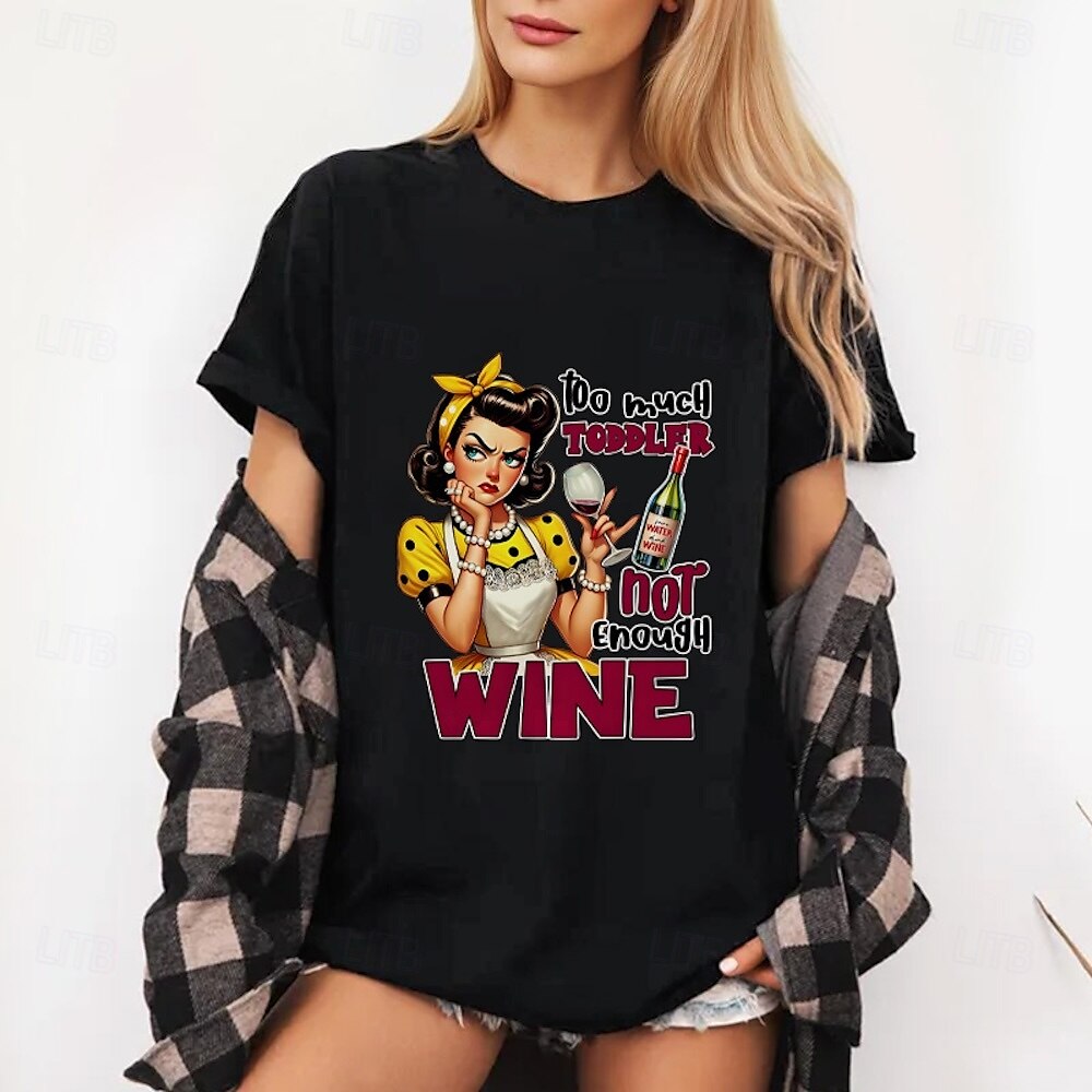 T-skjorte Retro plakat Retro jente Graphic Til Dame Voksne Maskerade Varmstempling Fritid / hverdag 2025 - $13.99 –P2