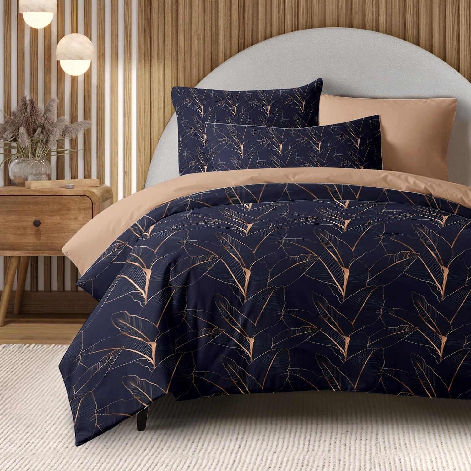 Virágos növény paplanhuzat teljes méret bútorkészlet ágytakaró puha könnyű töltött párnahuzattal 2 párnához nyárra tavaszra 2026 - $89.99 –P1