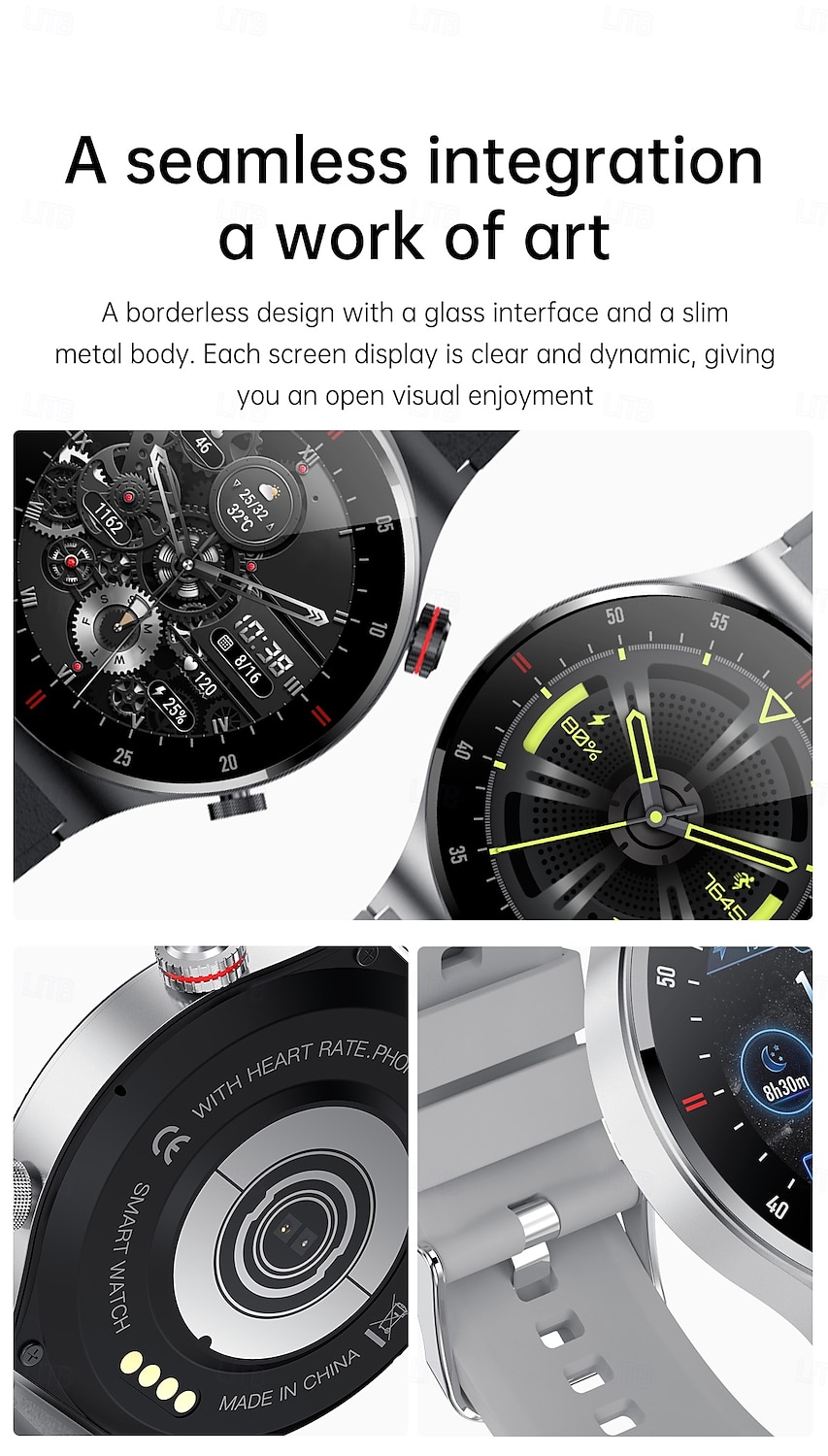 696 QW33 chytré hodinky fitness tracker EKG PPG Bluetooth volání upozornění Android iOS IP67 46mm 1.28 2025 - $48.99 –P5