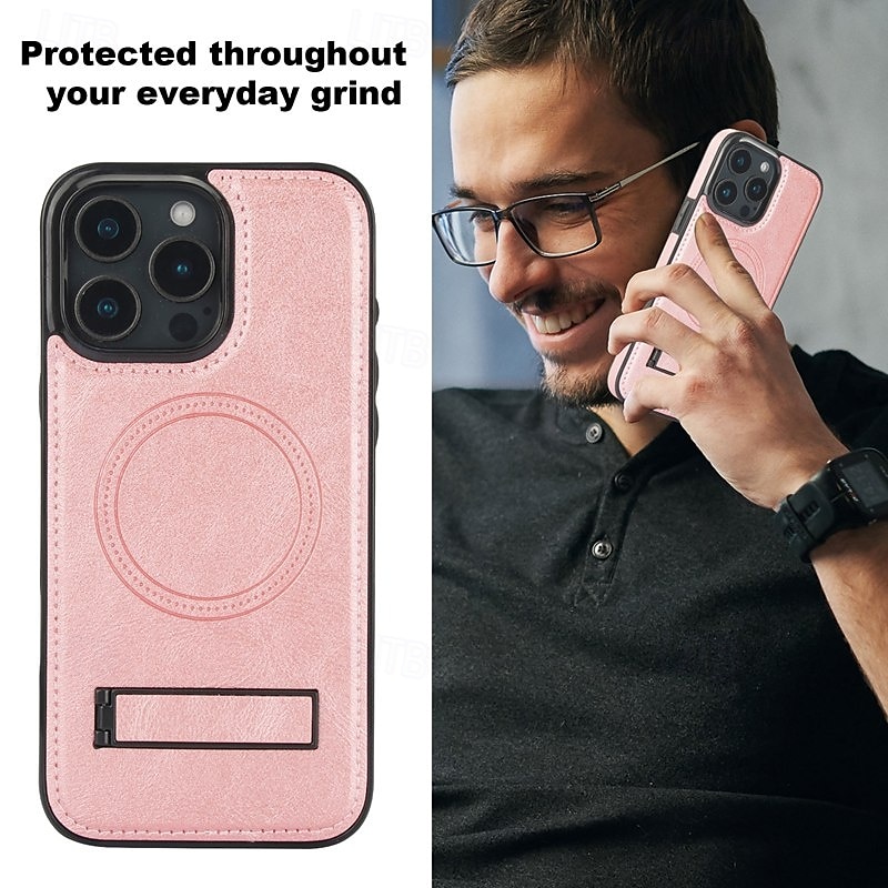 2025年 電話 ケース 用途 iPhone 16 Pro Max プラス iPhone 15 プロマックスプラス iPhone 14 13 12 11 Pro Max Plus バックカバー スタンド付き 磁石バックル ワイヤレス充電をサポート レトロ風 TPU PUレザー  コレクション – $24.99 –P7
