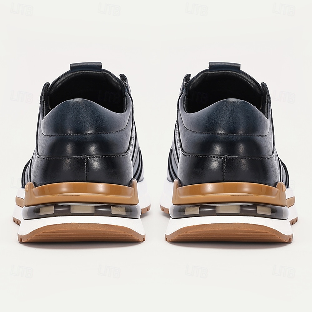 Ανδρικά Φόρεμα πάνινα παπούτσια Δέρμα Ιταλικό πλήρες δέρμα αγελάδας Αντιολισθητικό Δαντέλα μέχρι πάνω Μαύρο Μπλε Καφέ 2026 - $99.99 –P4