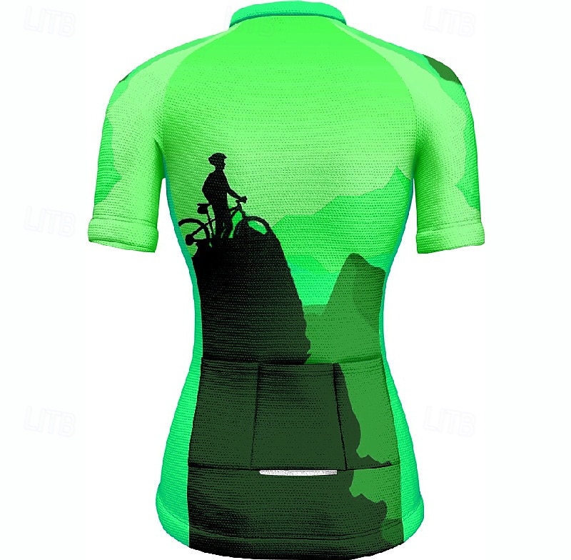 Women's Cycling Jersey Graphic Short Sleeve Bike Tee Tshirt Jersey with 3 Rear Pockets Mountain Bike MTB Quick Dry Anatomic Design Wicking Breathable Sports Blue Fuchsia Orange Clothing Apparel 2026 - $23.99 –P12
