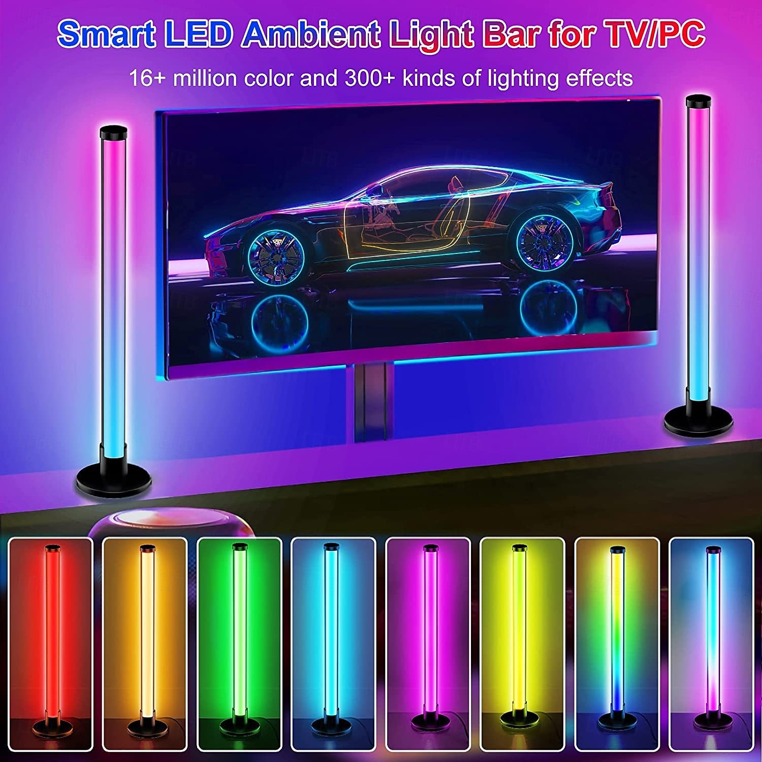 Lámpara de escritorio con luz LED de ritmo, barra para fiestas, juegos, computadora y TV 2025 - $33.99 –P3