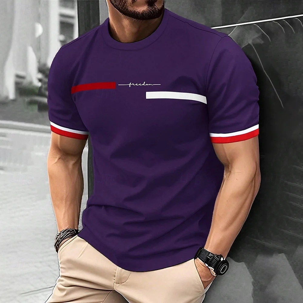 Homme T-shirt Chemise à manches courtes Manche Courte Col Rond Printemps & Automne impression de lettre Mode Designer Imprimé Vacances Rue Sortir Bleu marine Noir Blanche T-shirt haut de gamme pour de 2025 ? $11.99 –P5