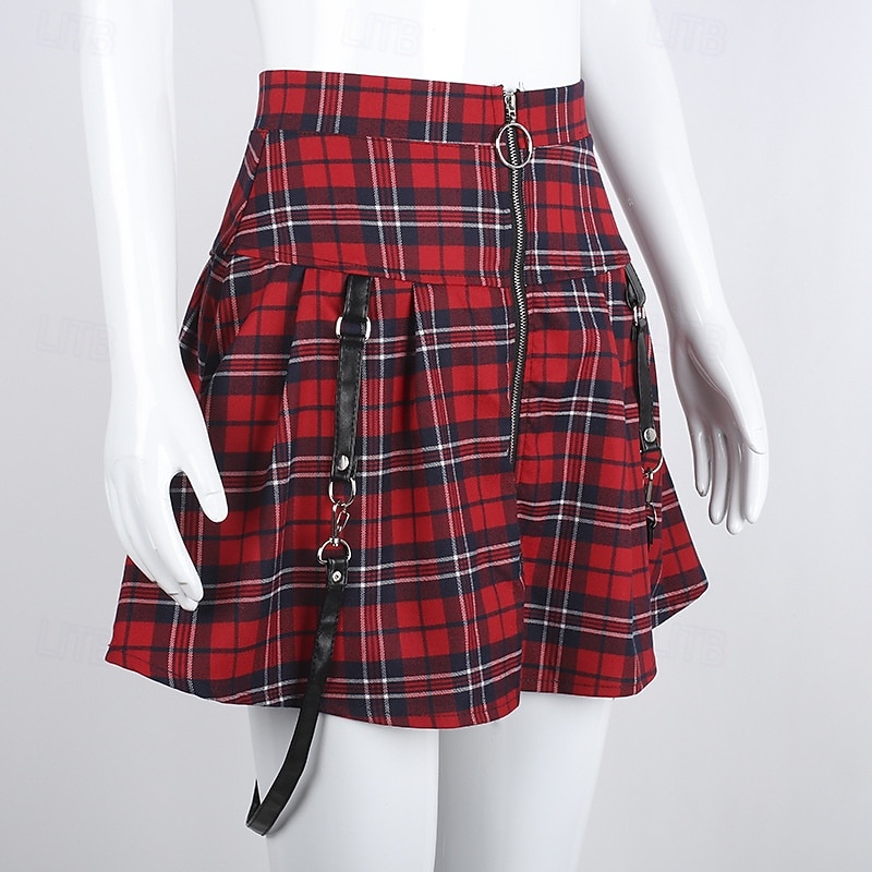 רטרו\וינטאג' פאנק & גותיות שנות ה-80 מיני חצאיות כוכב פופ כִּסֵא נַדנֵדָה מותן גבוה משובץ דמקה תחפושות בגדי ריקוד נשים האלווין (ליל כל הקדושים) קרנבל מפלגה מבוגרים חצאית אביב קיץ 2026 - $23.99 –P2