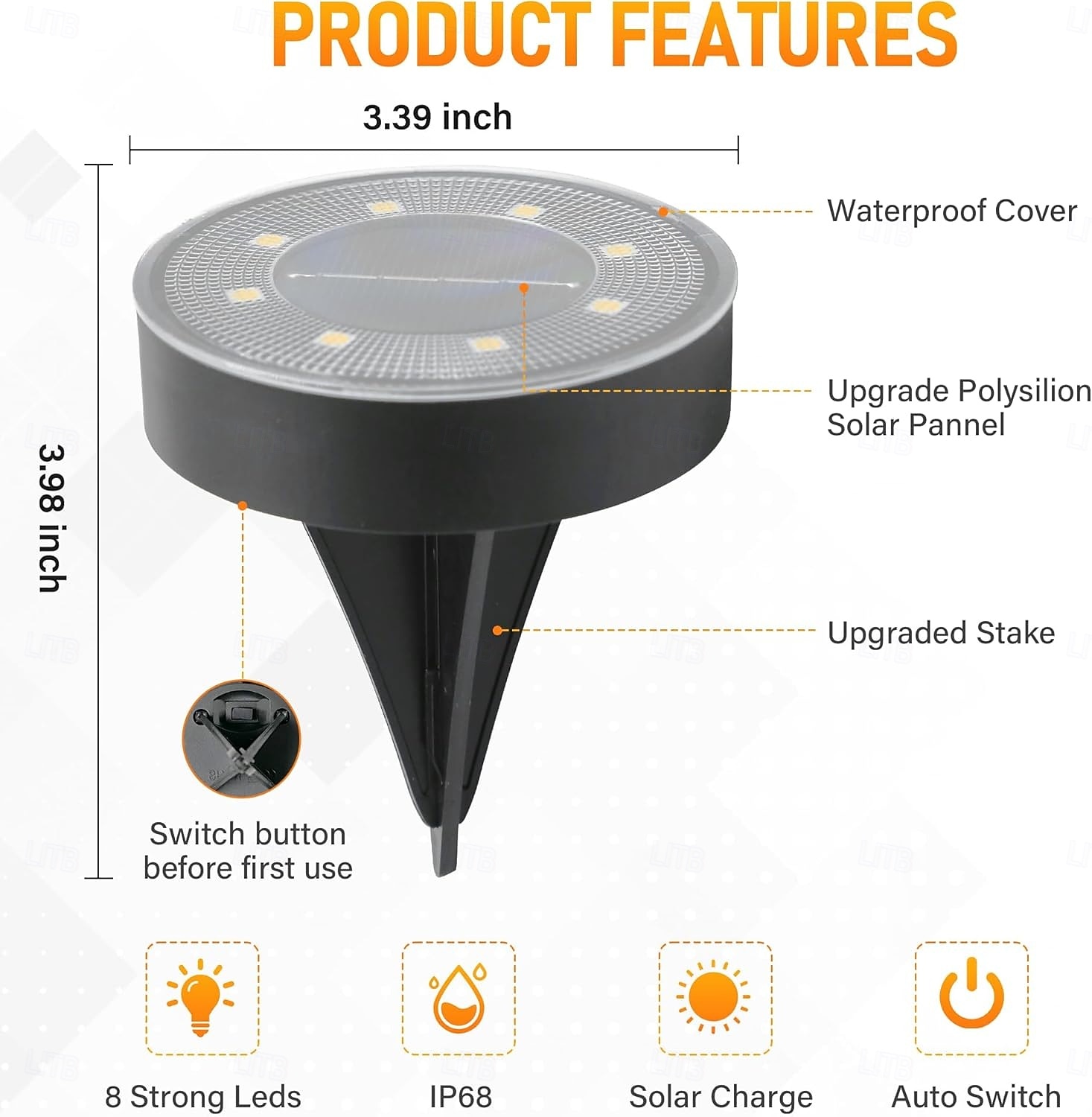 4шт 2шт 1шт 8 W Светодиоды на солнечной батарее Солнечная батарея Водонепроницаемый с функцией освещения Тёплый белый Холодный белый 1.2 V Уличное освещение двор Сад 8 Светодиодные бусины Новый год 2025 - $7.49 –P5