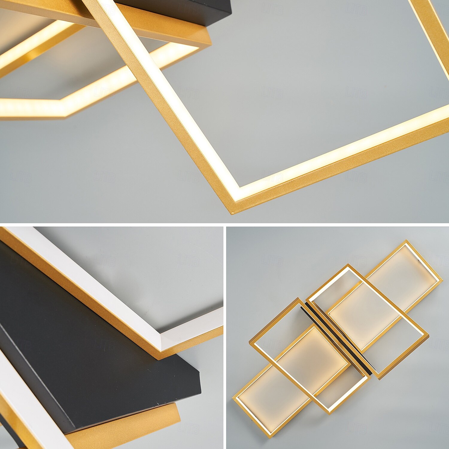 Modern Ceiling Light LED Dimmable Stereo 2 Head 4 Head Square Ceiling Light with Remote Contr Living Rooms Dining Rooms AC110V AC220V 2025 - $200.19 –P10