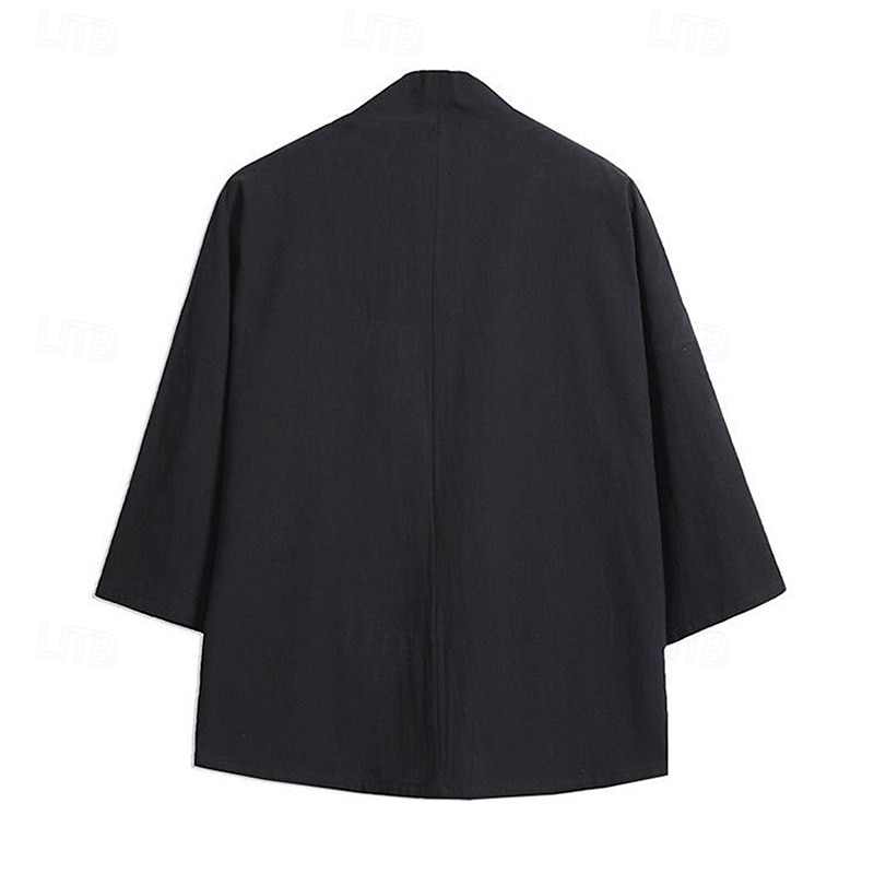 Men's Shirt Linen Shirt Casual Shirt Cotton Shirt Bird Vacation Holiday Black Wine Navy Blue Gray Long Sleeve V Neck Summer Clothing Apparel Embroidered 2025 - $25.99 –P2
