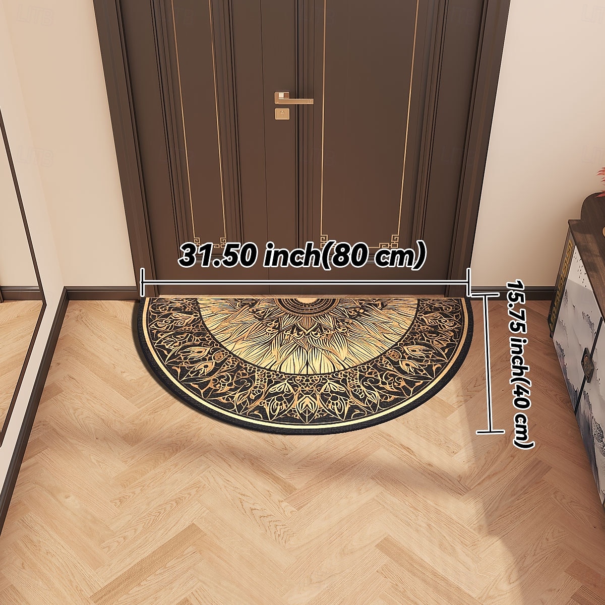Cobblestone Semi-round Doormat Kitchen Mat Floor Mat Non-Slip Area Rug Oil Proof Rug Indoor Outdoor Mat Bedroom Decor Bathroom Mat Entrance Rug Spring Summer 2025 - $12.49 –P14
