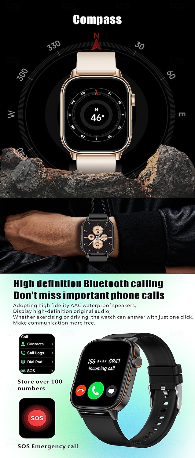 iMosi QX17 Smart Watch 2.01 inch Smartwatch Fitness Running Watch Bluetooth Pedometer Call Reminder Sleep Tracker Compatible with Android iOS Women Men GPS Hands-Free Calls Waterproof IP68 40mm Watch 2025 - $47.99 –P3