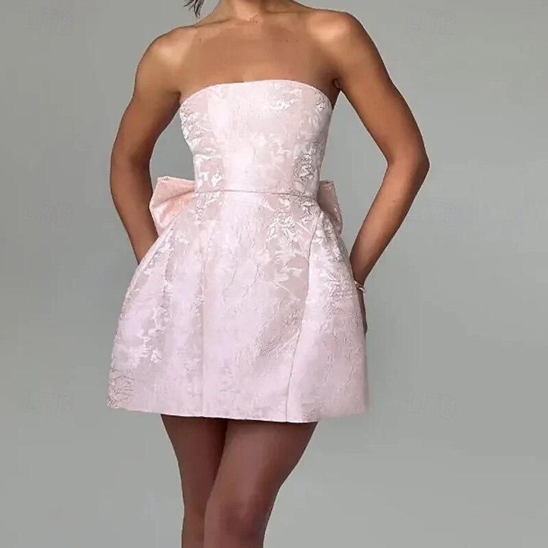 how to dress in graduation ceremony Gorgeous Strapless Layered Light Pink Tulle Long Prom Dresses, Light P –  Shiny Party main image 1