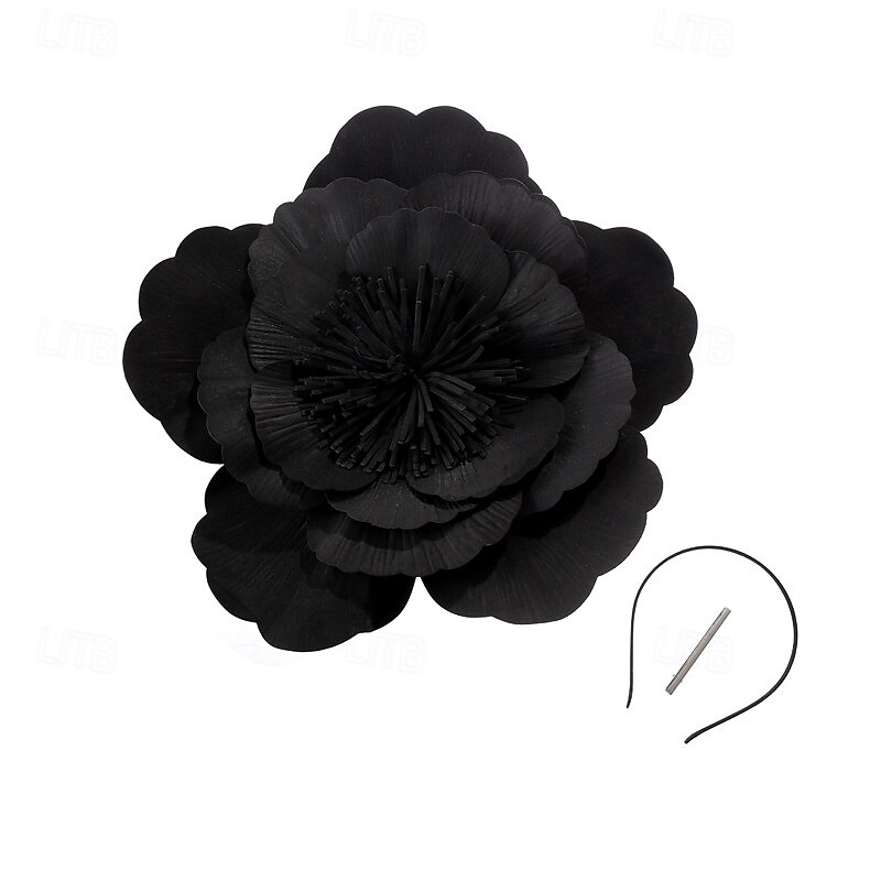 Tocados Poliéster Boda Fiesta de Noche Elegante Boda Con Flor Celada Sombreros 2025 - $17.49 –P6