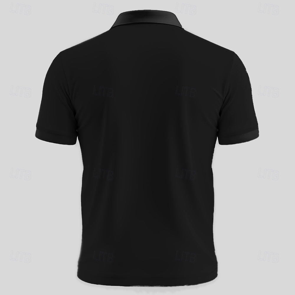 Men's Text Chick Zip Polo Shirts Short Sleeve Polo Shirts Collared Shirts Casual Outdoor Athleisure 3D Print Summer Black Red Dark Green 2025 - $21.99 –P5