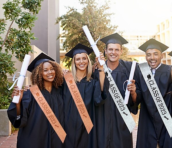 stola di laurea unisex, fascia di laurea semplice, stola d'onore per studenti, fascia in lamina d'oro con tessuto glitterato della classe del 2025, stola d'onore per cerimonia di laurea del 2025 a $4.99 –P7