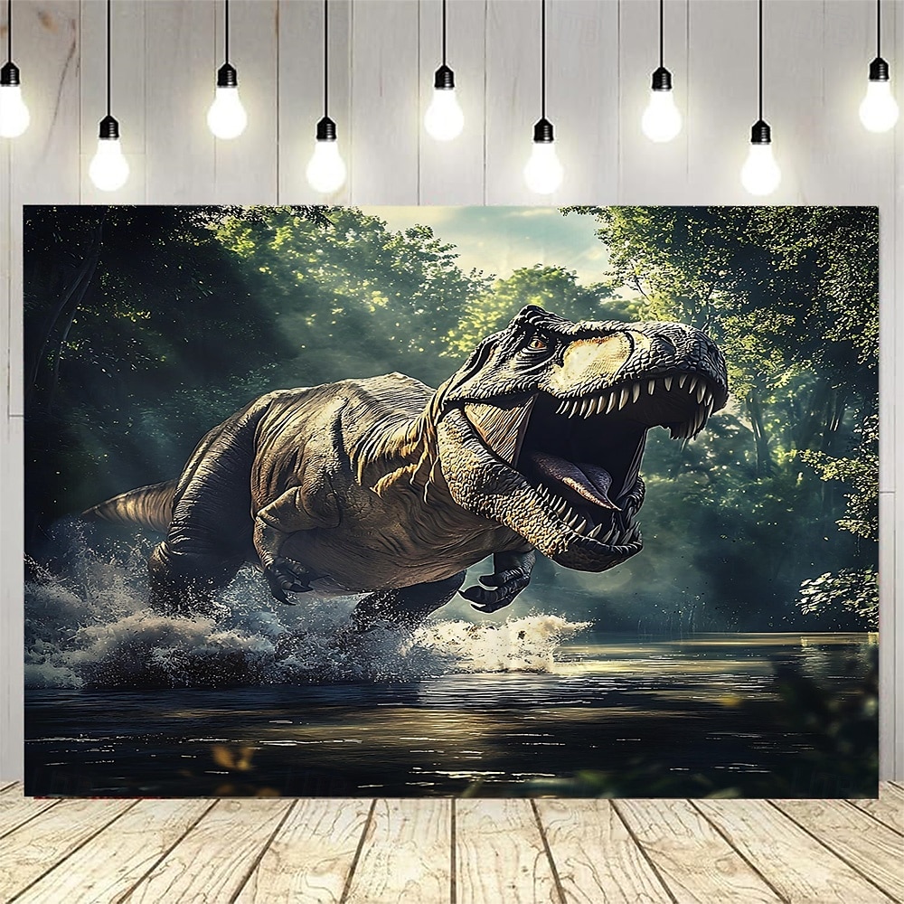 en skog dinosaurer billedvev veggkunst stor billedvev veggmaleri dekor fotografi bakteppe teppe gardin hjem soverom stue dekorasjon 2025 - $16.99 –P2