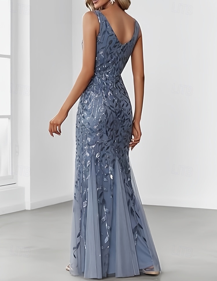 Mermaid / Trumpet Mother of the Bride Dress Wedding Guest Elegant V Neck Floor Length Lace Sleeveless with Lace 2025 - $167.99 –P2