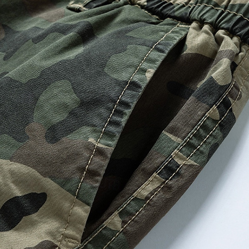 Herren Cargo-Shorts Shorts mit Camouflage-Muster Shorts Sommershorts Kordelzug Elastischer Bund Mehrere Taschen Tarnung Komfort tragbar Knielang Outdoor Sport Täglich Mode Lässig Blau Khaki 2025 - €31.99 –P5
