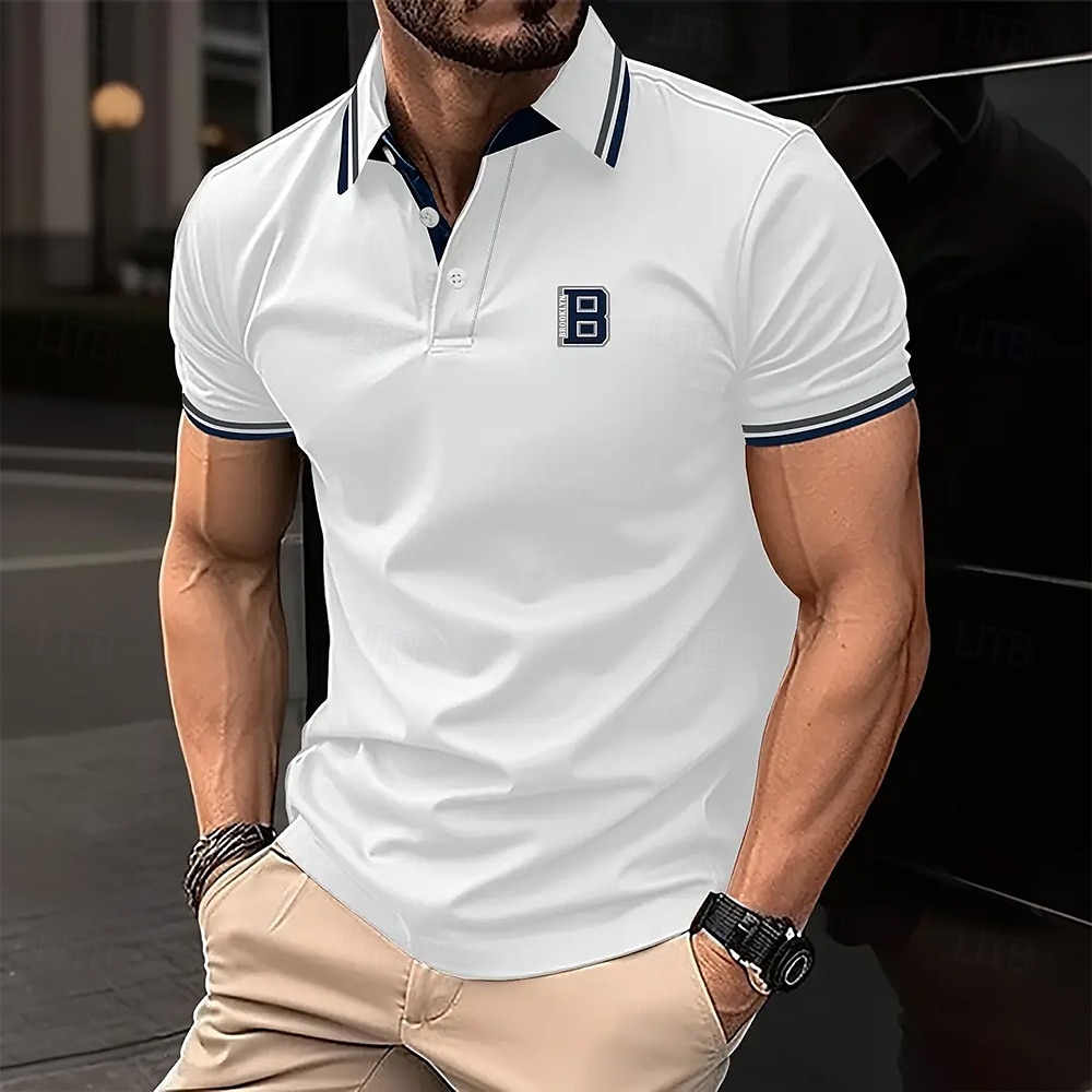 Per uomo Lettera Polo Sportivi Manica Corta Magliette polo Camicie con Colletto Business Casual Scuola All'aperto Abbigliamento quotidiano Abbigliamento da casa Stampa 3D Estate Primavera Autunno del 2025 a $27.99 –P5