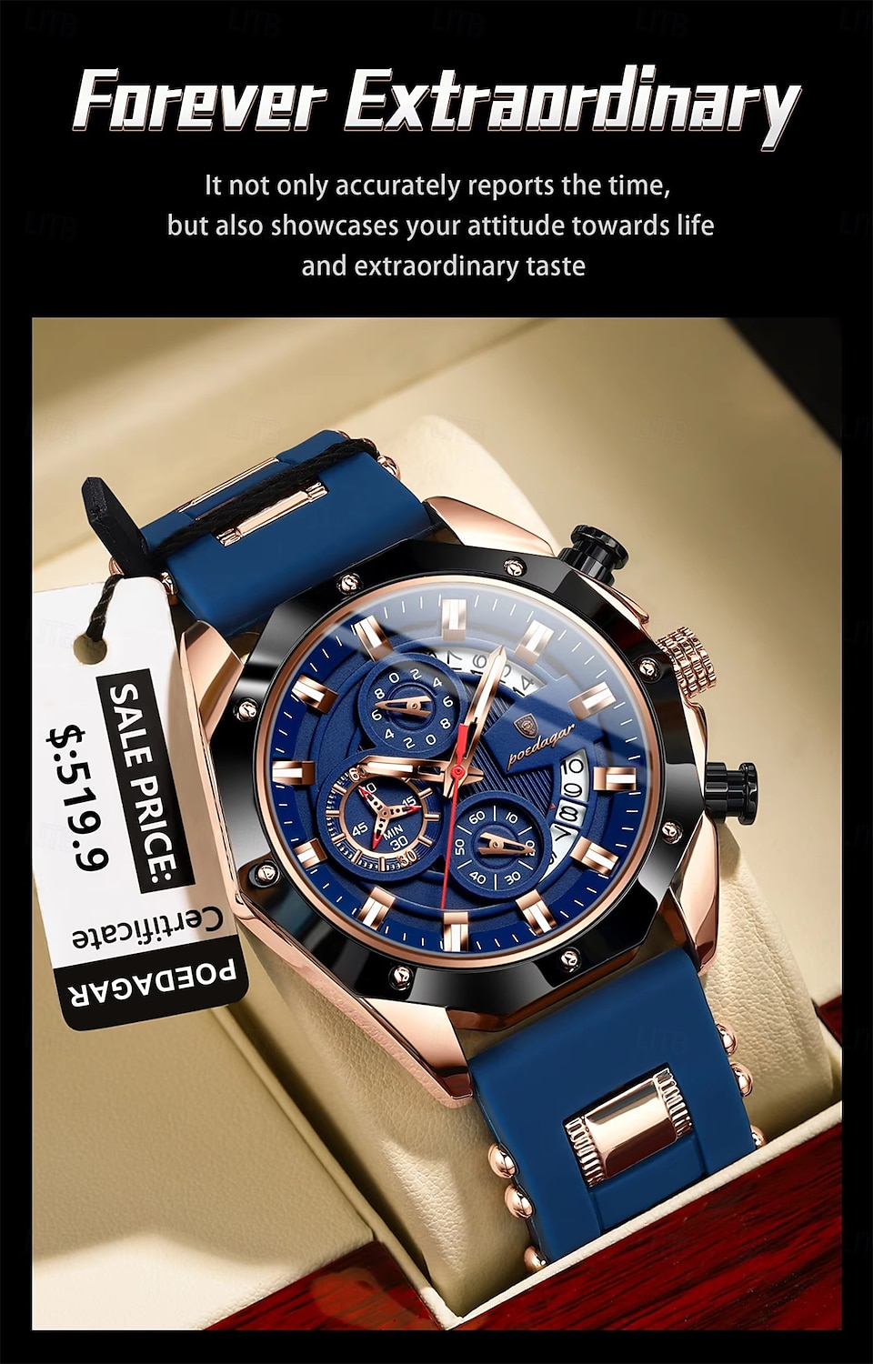 POEDAGAR Fashion Men Watch Waterproof Luminous Chronograph Date Man Wristwatch Silicone Strap Luxury Sports Men's Quartz Watches 2025 - $37.99 –P14
