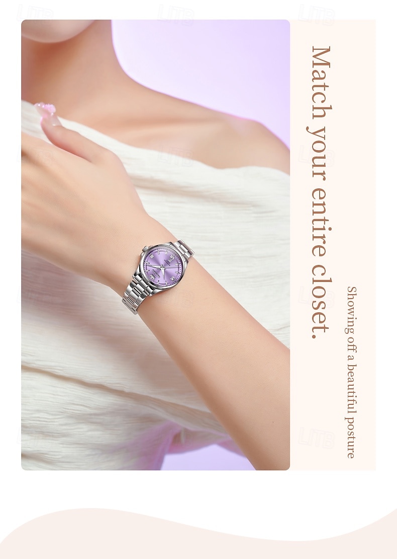 OLEVS 3668 New Women's Quartz Wristwatch Silver Solid Steel Strap Waterpoof Luminous Watch Mother's Day Gift for Woman Simple Fashion Ladies Watch 2026 - $35.99 –P10