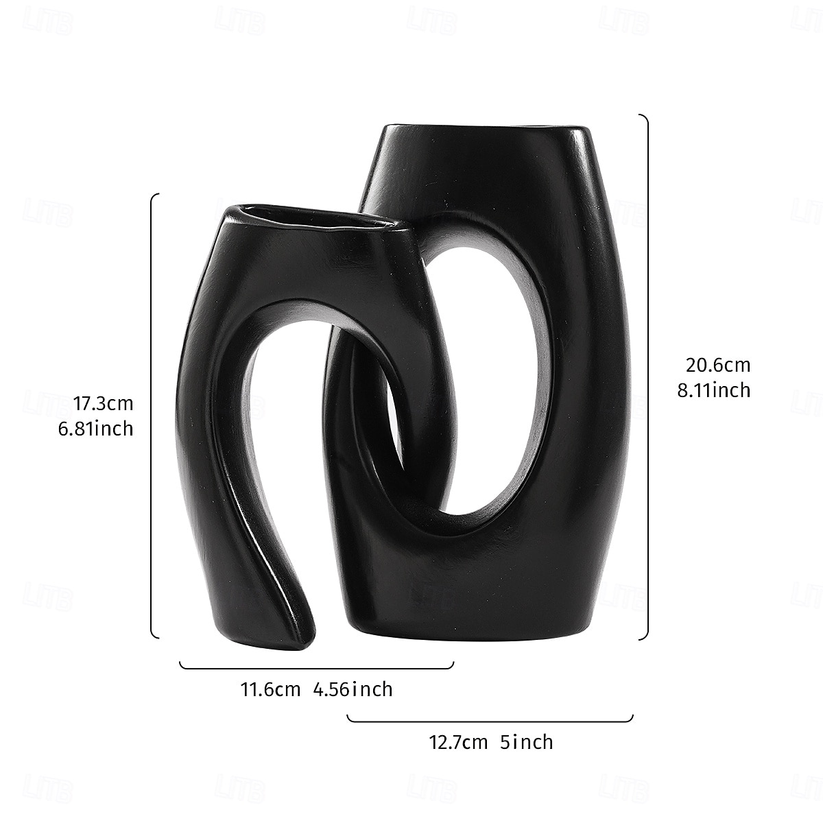 Abstract Couple Vase Set – Black, White, Beige Resin Cross-Shape Vases, Minimalist Table Centerpiece for Wedding, Party, Floral Arrangements, Dinner Decor, Home Flower Display, and Hydroponic Plant Holder 2025 - $30.99 –P2