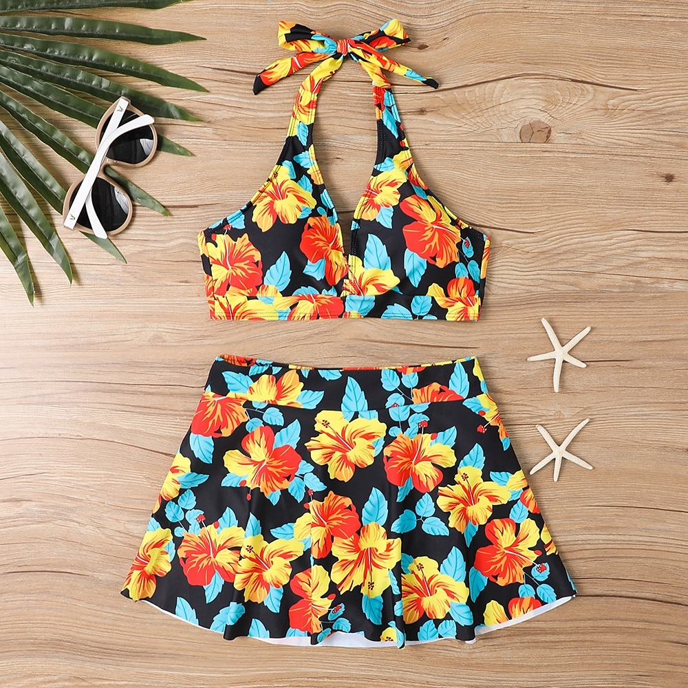 Női Fürdőruha Bikini Tankini 2 darab Merész Fürdőruha Mély-V Push up Kötött Szabadság Tropikus Virágos Paisley Merüljön el Ujjatlan Fürdőruhák 2025 - $25.99 –P4