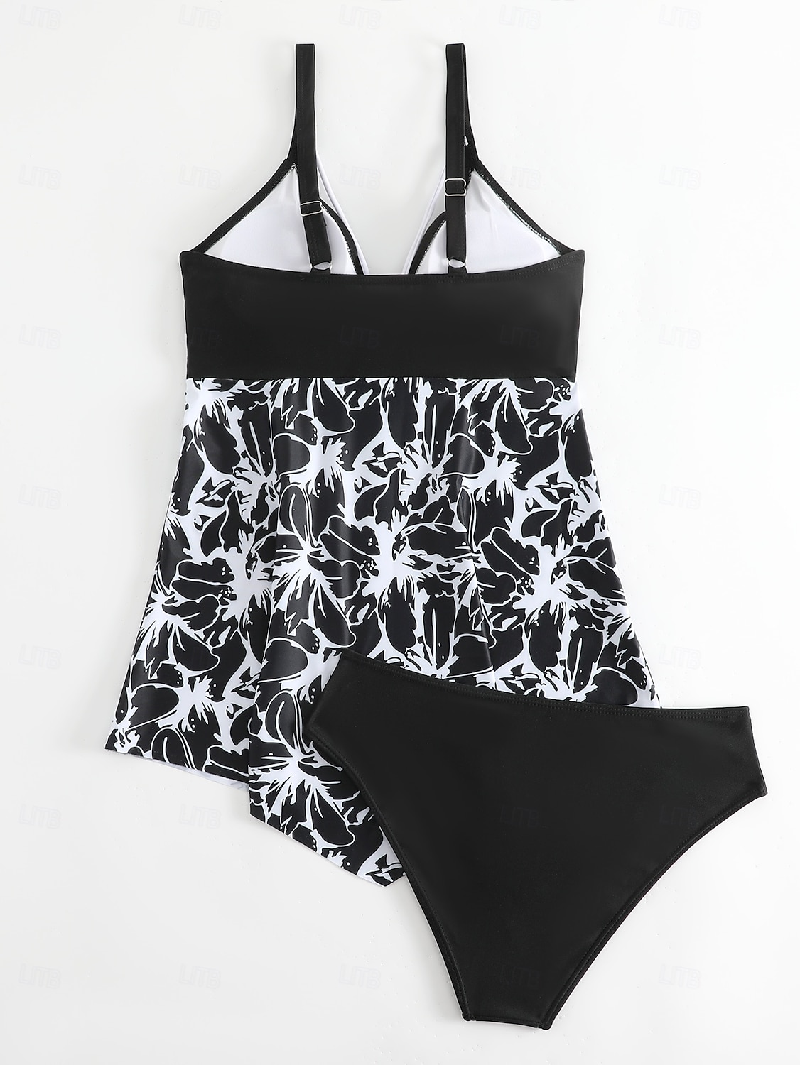 Női Extra méret Fürdőruha Bikini Tankini 2 darab Merész Fürdőruha Mély-V Push up Kötött Stílusos Strandruházat Virág Merüljön el Ujjatlan Fürdőruhák 2025 - $24.99 –P2