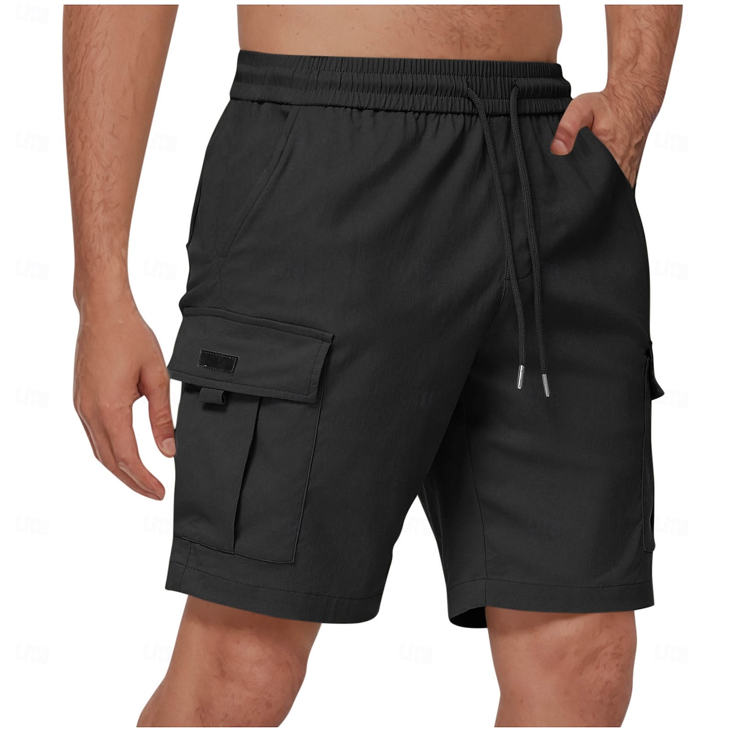 Herren Cargo-Shorts Shorts Sommershorts Freizeitshorts Elastischer Bund Mehrere Taschen Gerader Schnitt Einfach Feuchtigkeitsableitend tragbar Knielang Outdoor Lässig Täglich Mode Streetwear Cachi 2025 - $22.99 –P6