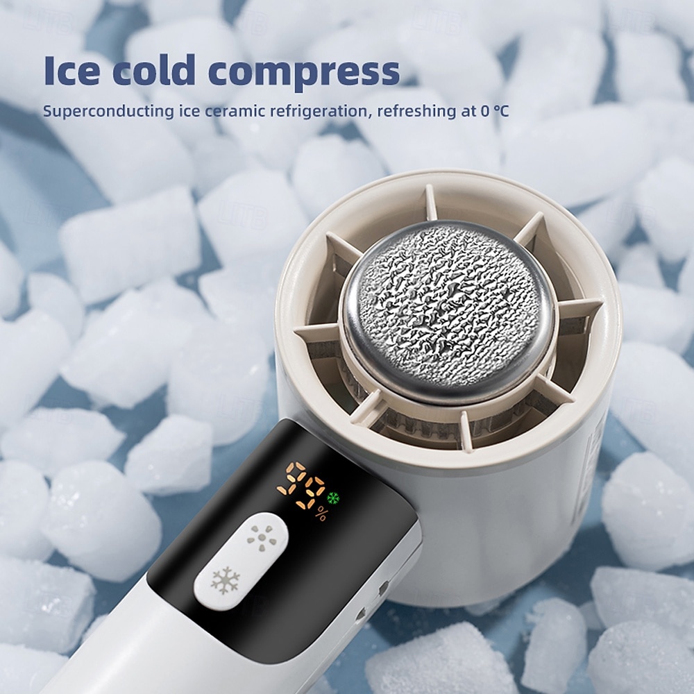 Portable Ice Cooling Fan with Cold Compress, Digital Display, 100-Speed Adjustable, USB Rechargeable 2025 - $29.99 –P11