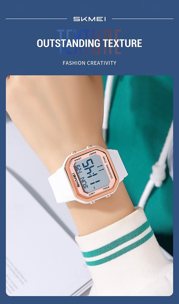 SKMEI Ins Wind Square Multi functional Waterproof Electronic Watch for Male and Female Students 2025 - $28.99 –P4