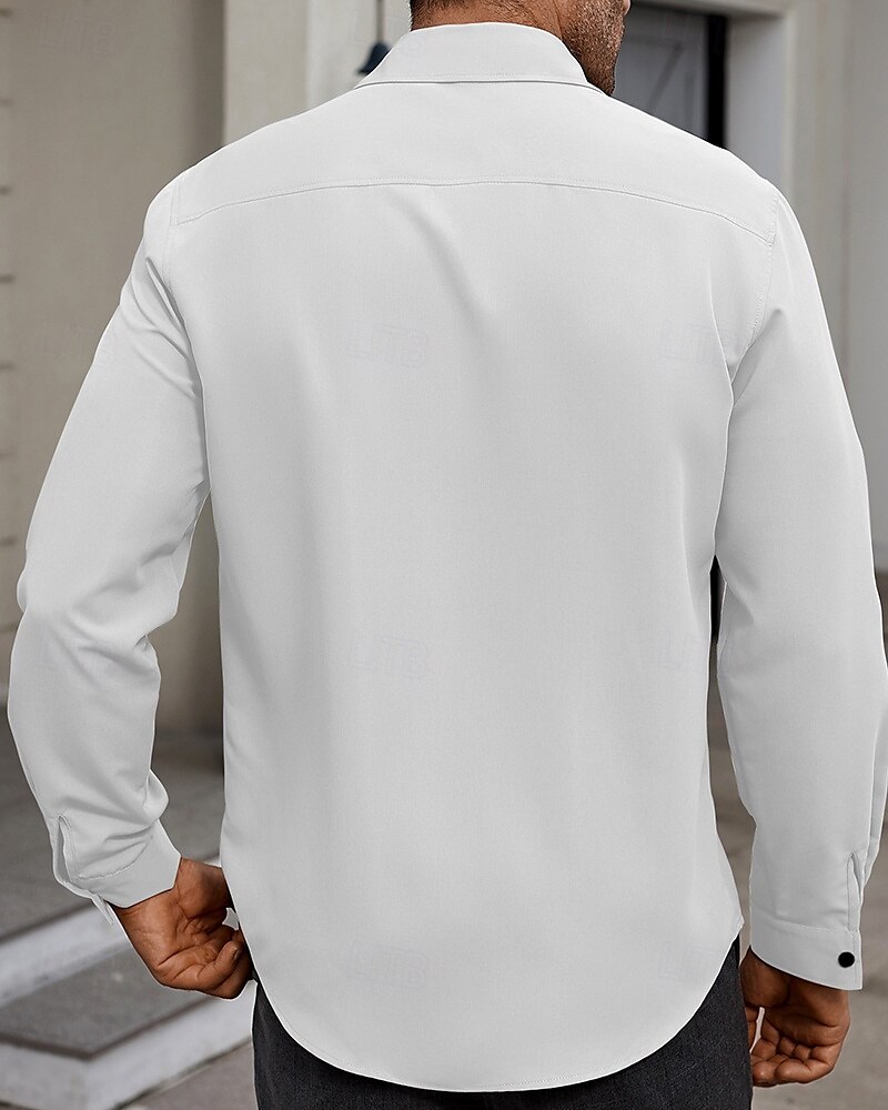 Per uomo Camicia Camicia Estiva Camicia casual Camicia da Spiaggia Camicia con Bottoni Bianco Borgogna Verde militare Manica Lunga Semplice Bavero Vacanza Camicia hawaiana Bottonato Abbigliamento del 2025 a $26.99 –P2