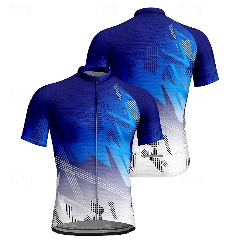 Homme Maillot Velo Cyclisme Manche Courte Cyclisme Tee-shirt Maillot avec 3 poches arrière VTT Vélo tout terrain Respirable Séchage rapide Conception anatomique Mèche Bleu Des sports Vêtement Tenue de 2025 ? $25.99 –P9