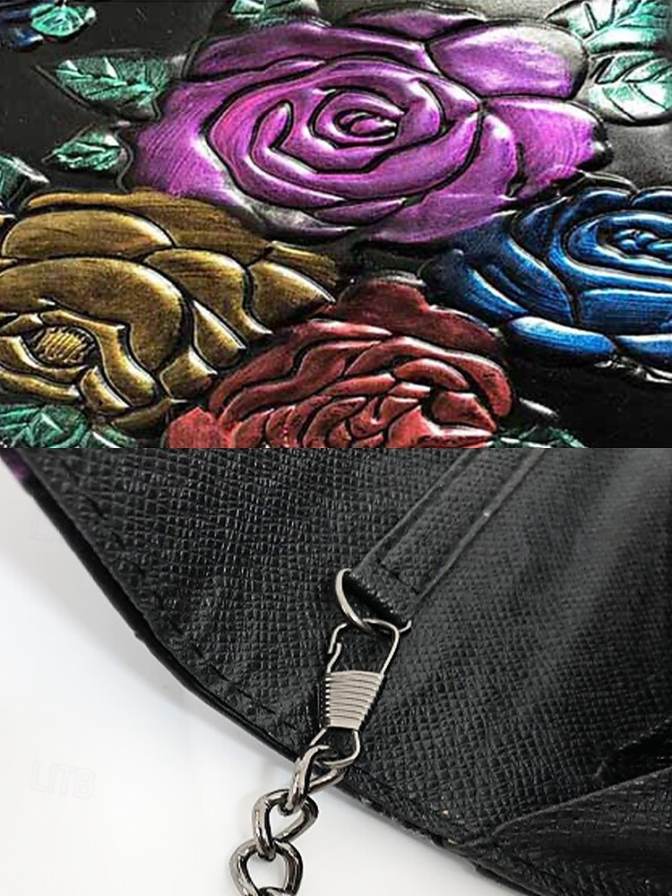 Women's Embossed Butterfly Floral Faux Leather Clutch - With Chain, Can Be Carried One Shoulder or Crossbody, Multi-compartment Zipper Pockets, Suitable for Daily Gatherings and Evening Party Events 2025 - $29.99 –P10