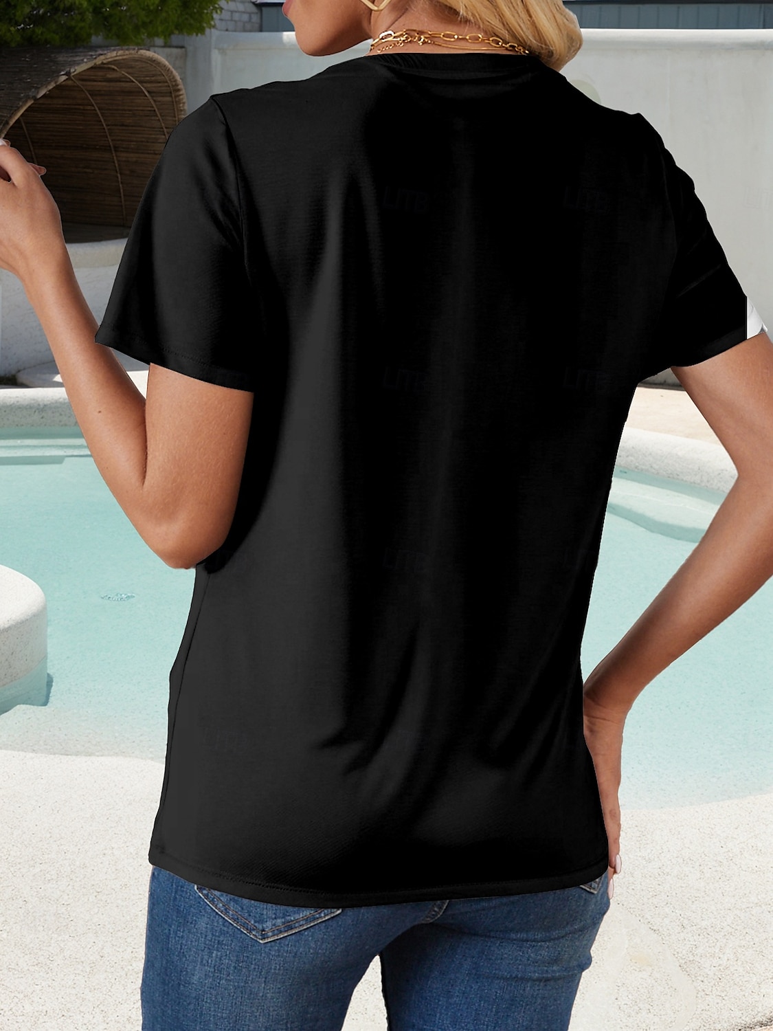Per donna Maglietta Grafico Animale Gatto Elegante Casual Manica Corta Girocollo Top Regolari Quotidiano Weekend Stampato Nero Estate Primavera del 2025 a $19.99 –P2