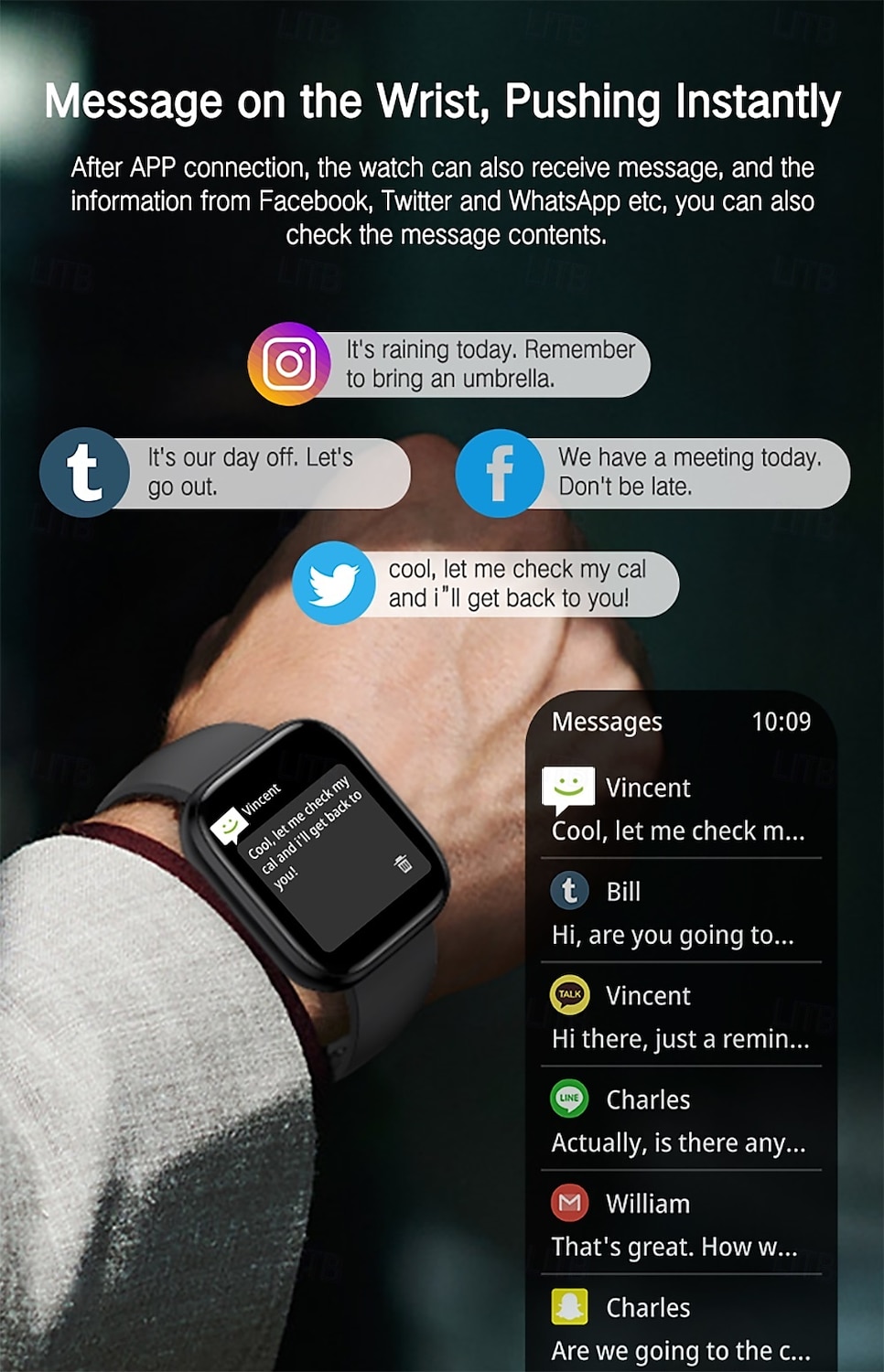 696 P114 Chytré hodinky 1.85 inch Inteligentní náramek Bluetooth Krokoměr Záznamník hovorů Měřič spánku Kompatibilní s Android iOS Dámské Muži Hands free hovory Záznamník zpráv IP 67 40mm pouzdro na 2025 - $39.99 -P9