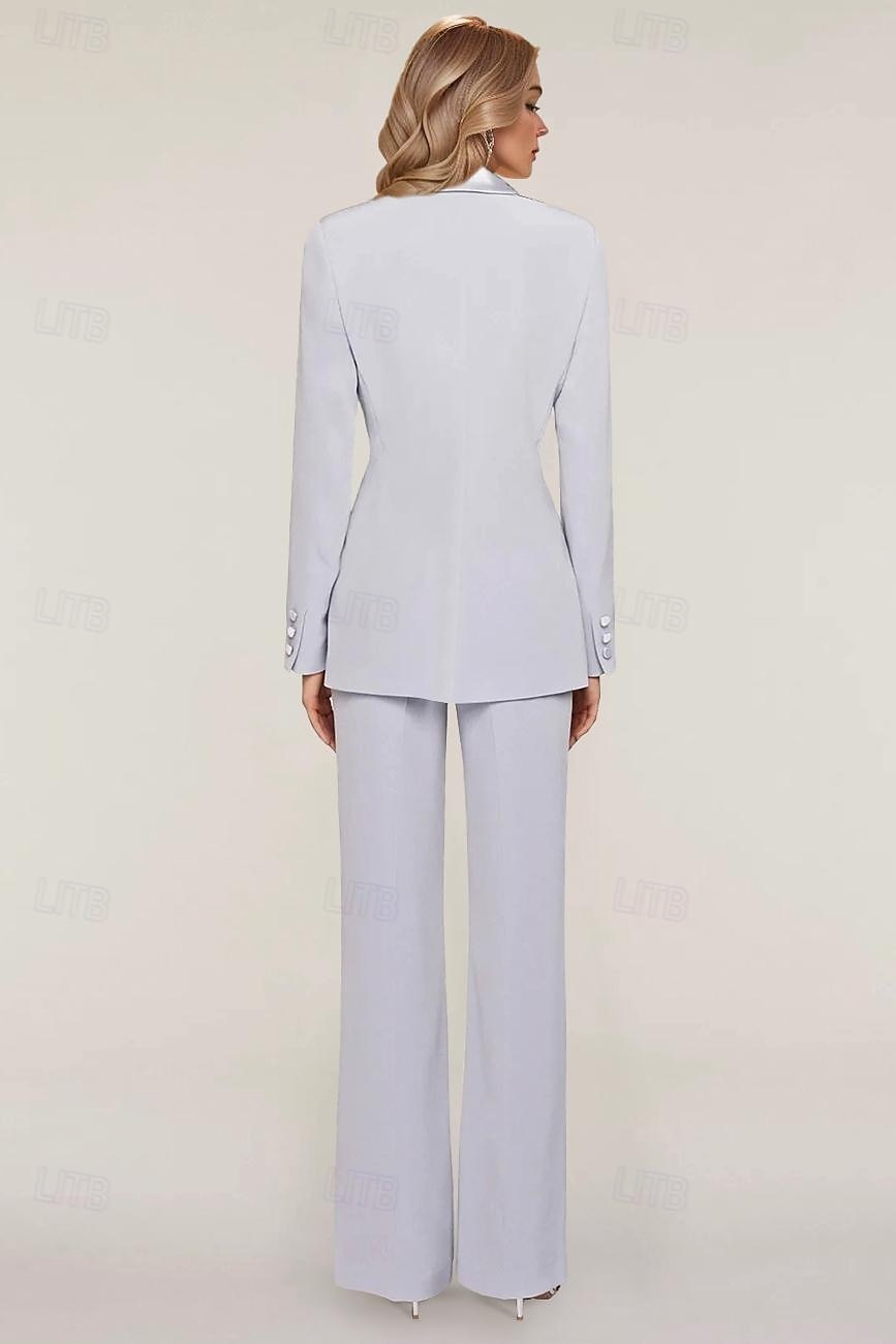 Completo a due pezzi elegante ospite di matrimonio lunghezza alla caviglia manica lunga colletto camicia in chiffon elasticizzato con bottoni 2025 del 2025 a $189.99 –P2