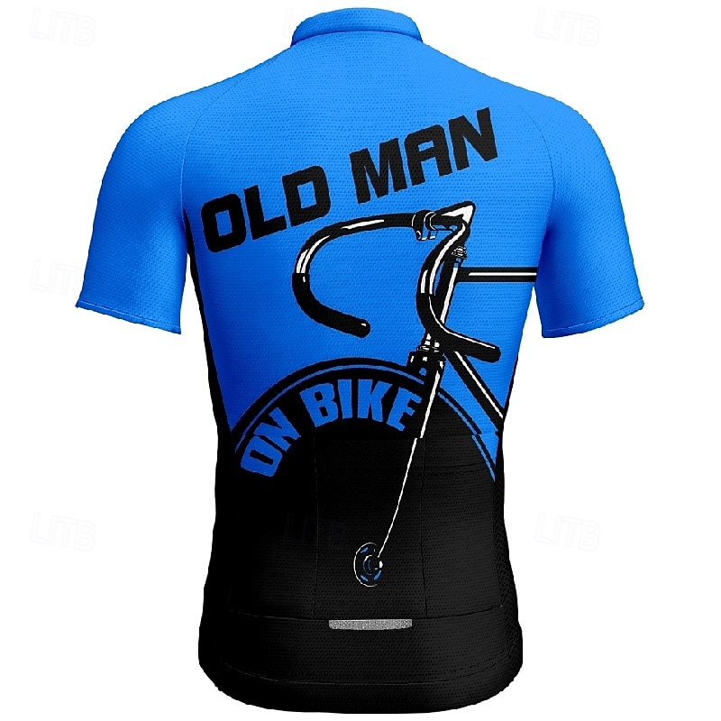 Voor heren Wielrenshirt Korte mouw Fietsen T-shirt Shirt met 3 achterzakken Bergracen Ademend Sneldrogend Anatomisch ontwerp Lampenkatoen Geel Rood Blauw Sport Kleding 2025 - $24.99 –P2