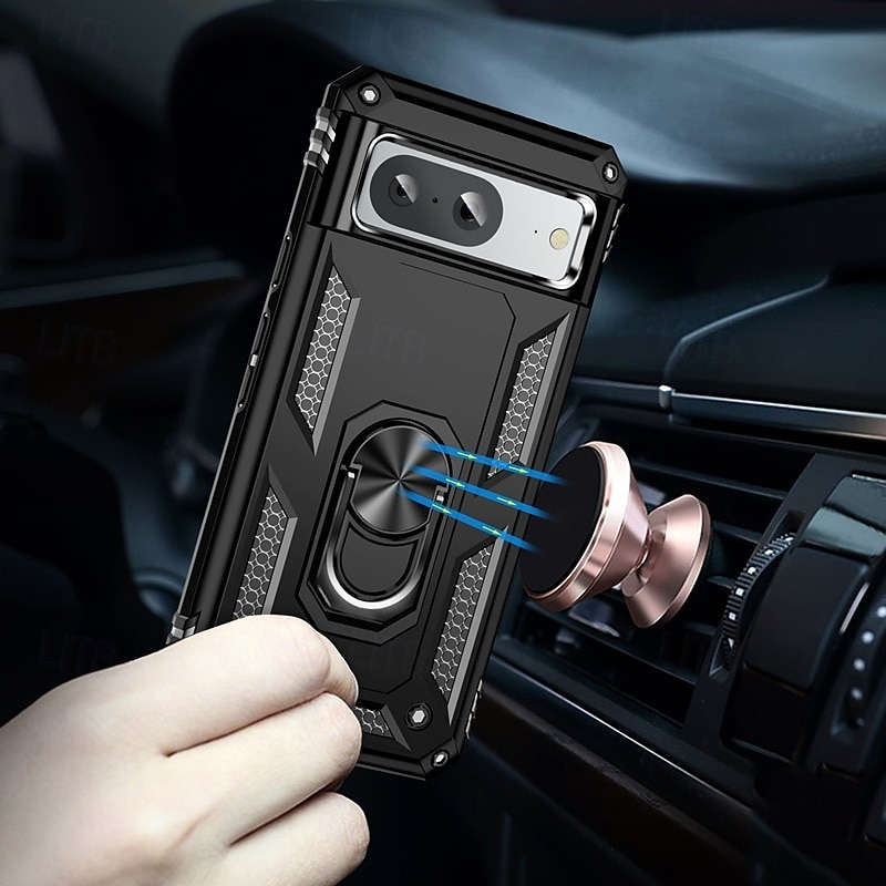 טלפון מגן עבור גוגל Pixel 9 Pro Pixel 9 Pro XL Pixel 8 Pro Pixel 8 פיקסל 9 Pixel 7 Pixel 7 Pro Pixel 6 Pixel 6 Pro כיסוי אחורי מחזיק טבעת מגנטי עמיד בזעזועים רטרו TPU PC 2025 - $13.99 –P2