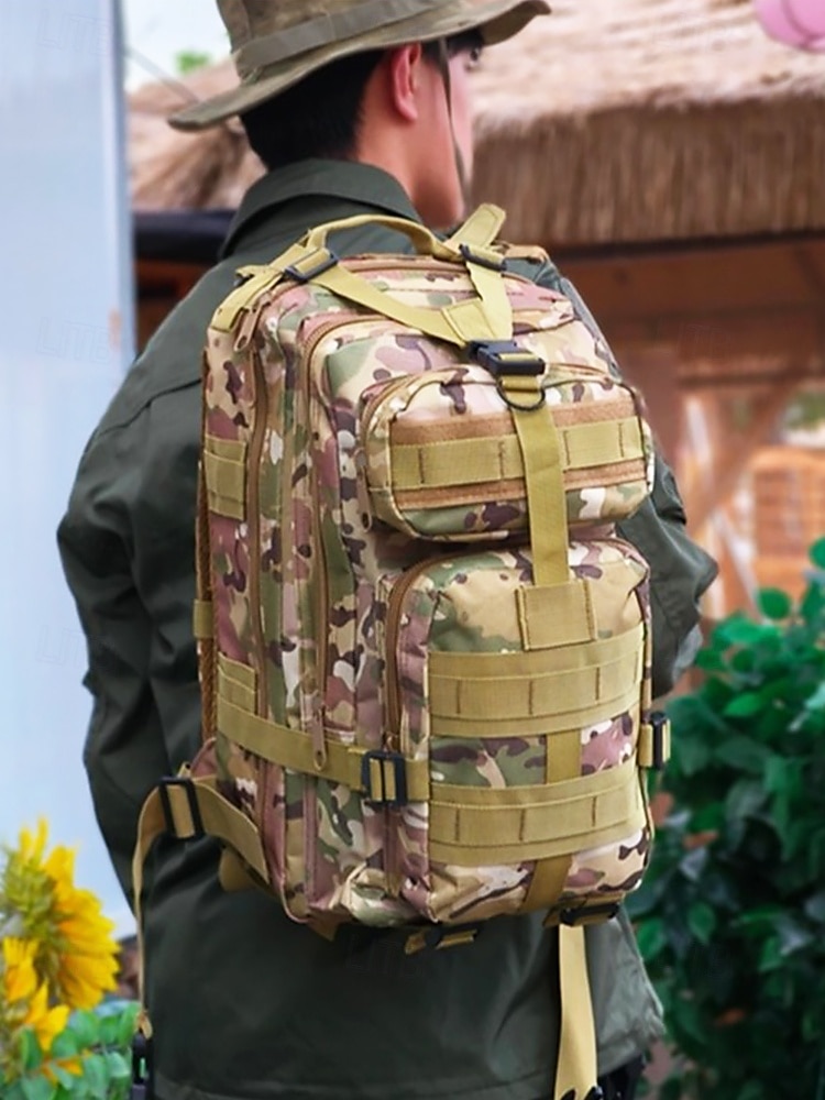 Heren outdoor tactische rugzak met meerdere compartimenten en molle-systeem - duurzaam en praktisch voor buitensportliefhebbers zoals wandelen, kamperen en militaire activiteiten 2025 - $26.99 –P1