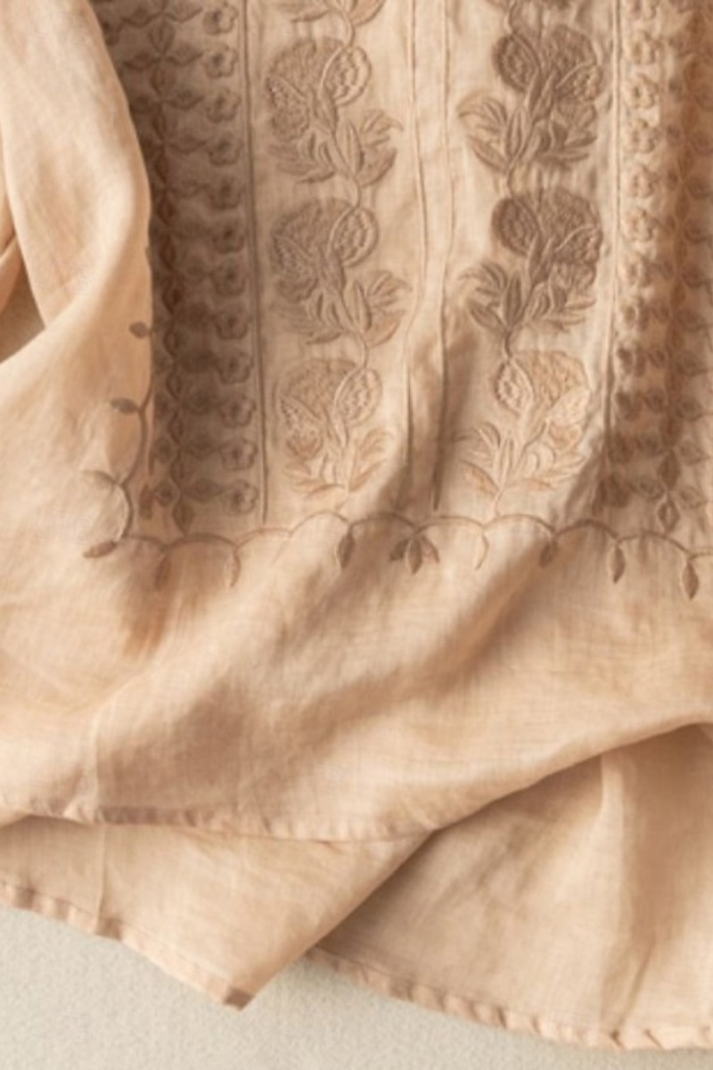 Damen Hemd Bluse Kunstbaumwollleinen Netz Einfach Modern Halbarm Rundhalsausschnitt Normale Oberteile Täglich Ferien Ausgehen Blau Weiß Gelb Purpur Khaki Sommer 2026 - $8.49 –P8