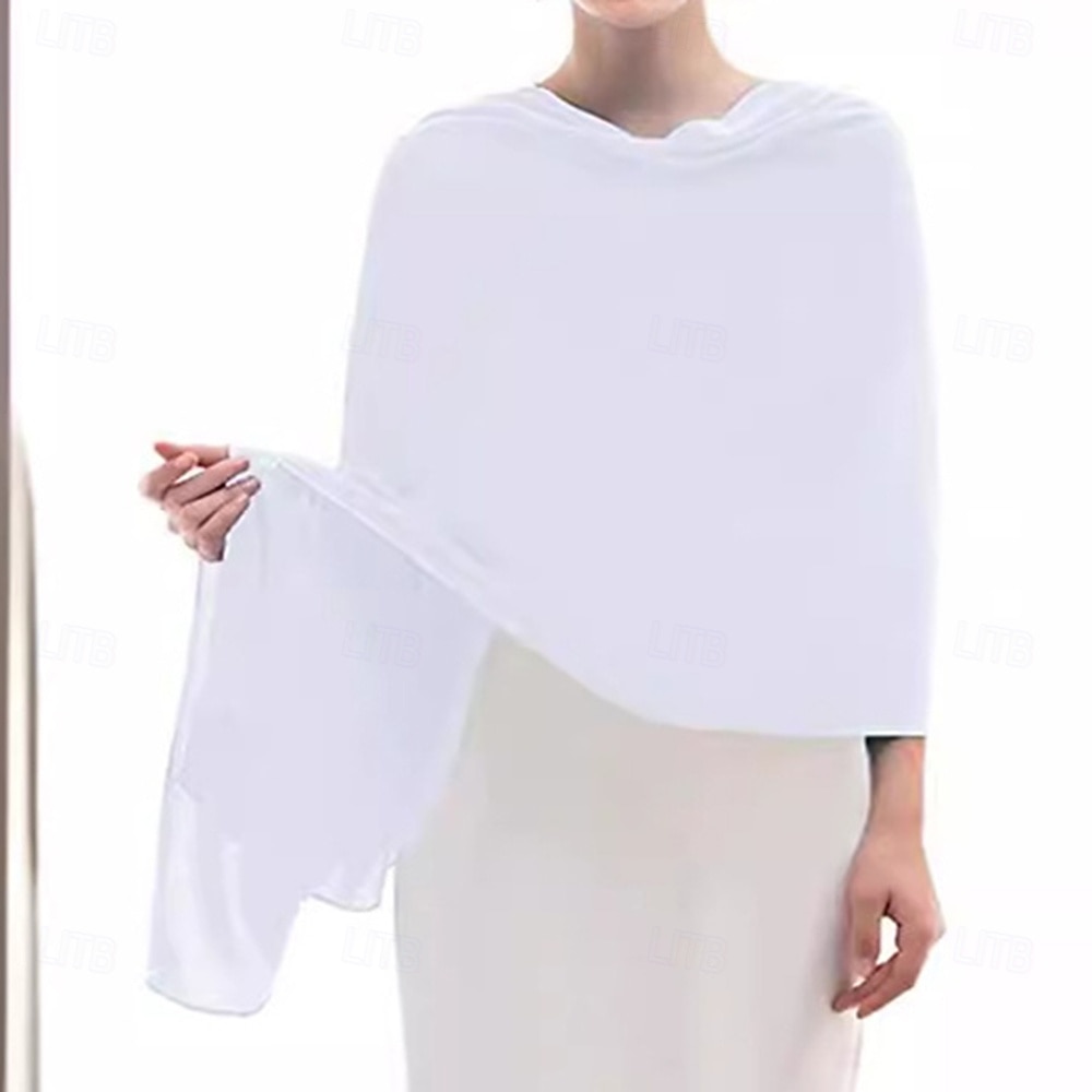 Women's Wrap Elegant Sleeveless Chiffon Wedding Wraps With Pure Color For Party Spring & Summer 2026 - $17.49 –P7