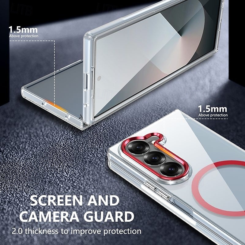 Phone Case For Samsung Galaxy Z Fold 3 Back Cover Magnetic Support Wireless Charging Shockproof Retro PC 2025 - $24.99 –P7