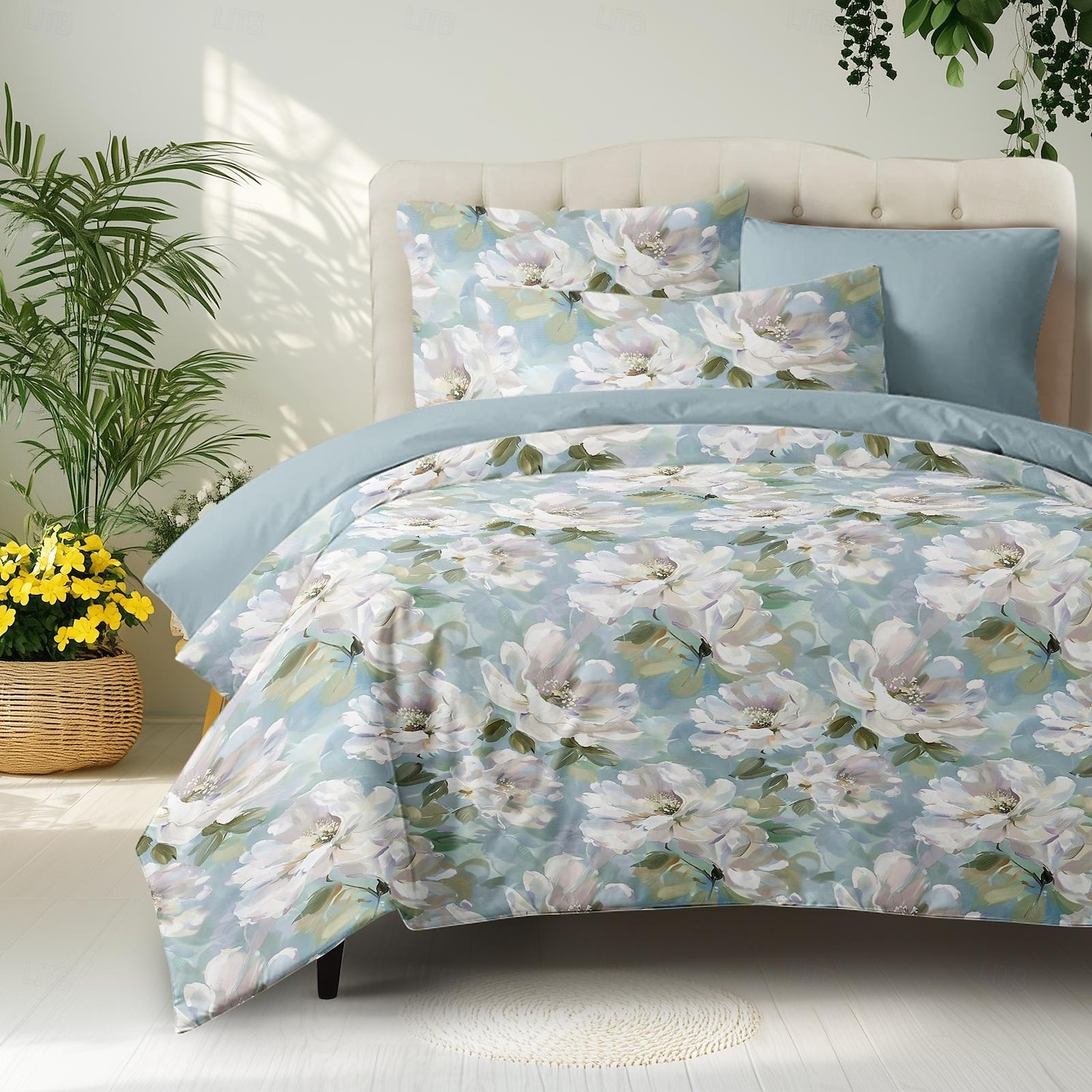 Capa de Edredom Floral Romântica Tamanho Duplo Conjunto de Cama Conjuntos de Cama Capa de Colcha Macia e Leve com 2 Cases de Almofada para Verão Primavera de 2025 por $60.99 –P6