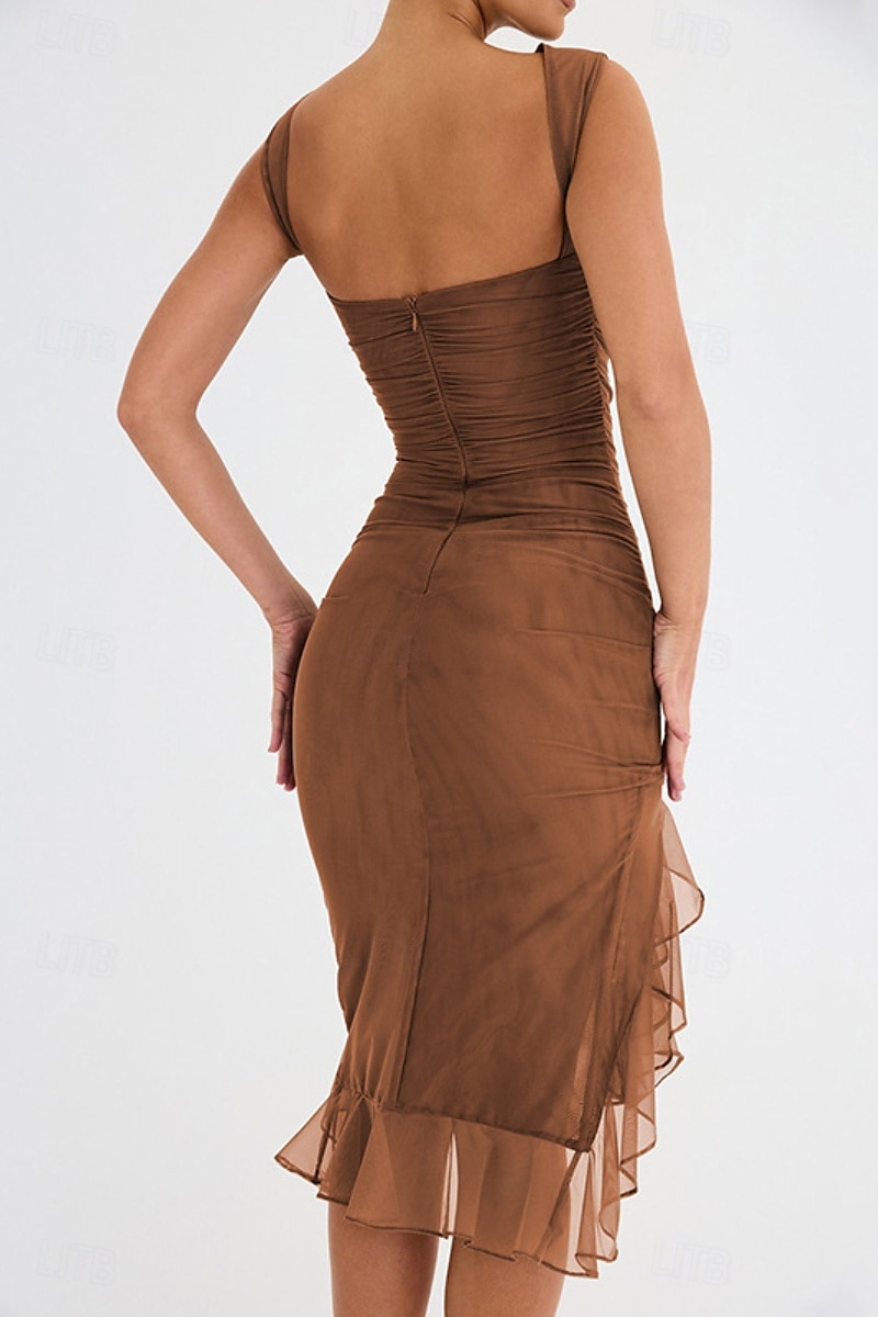 Pentru femei Rochii Midi Rochie de absolvire Rochie de Cocktail Rochie pentru invitata de nunta Rochie teacă Modă Modern În aer liber Absolvire Petrecere ceai Fit regulat Simplu Fără manșon Stil 2025 - $21.99 –P9