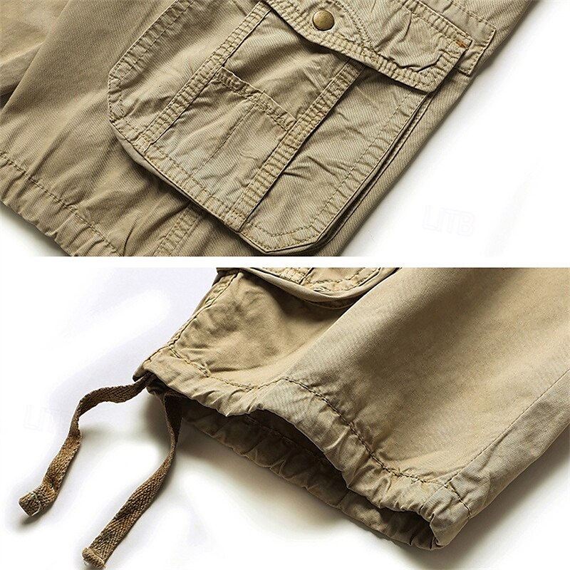 Herr Cargo-shorts Shorts Sommarshorts Flera fickor Slät Komfort Bärbar Knelängd Utomhus Sport Dagligen Mode Ledigt Svart Blå 2025 - $26.99 –P4
