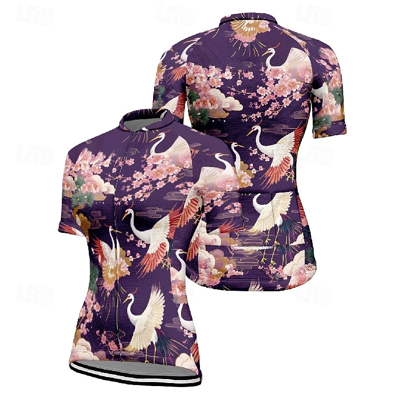 Mujer Maillot de Ciclismo Animal Flor Manga Corta Bicicleta Camiseta Maillot con 3 bolsillos traseros MTB Bicicleta Montaña Secado rápido Diseño Anatómico Capilaridad Transpirable Deportes Negro Rojo 2026 - $30.99 –P10