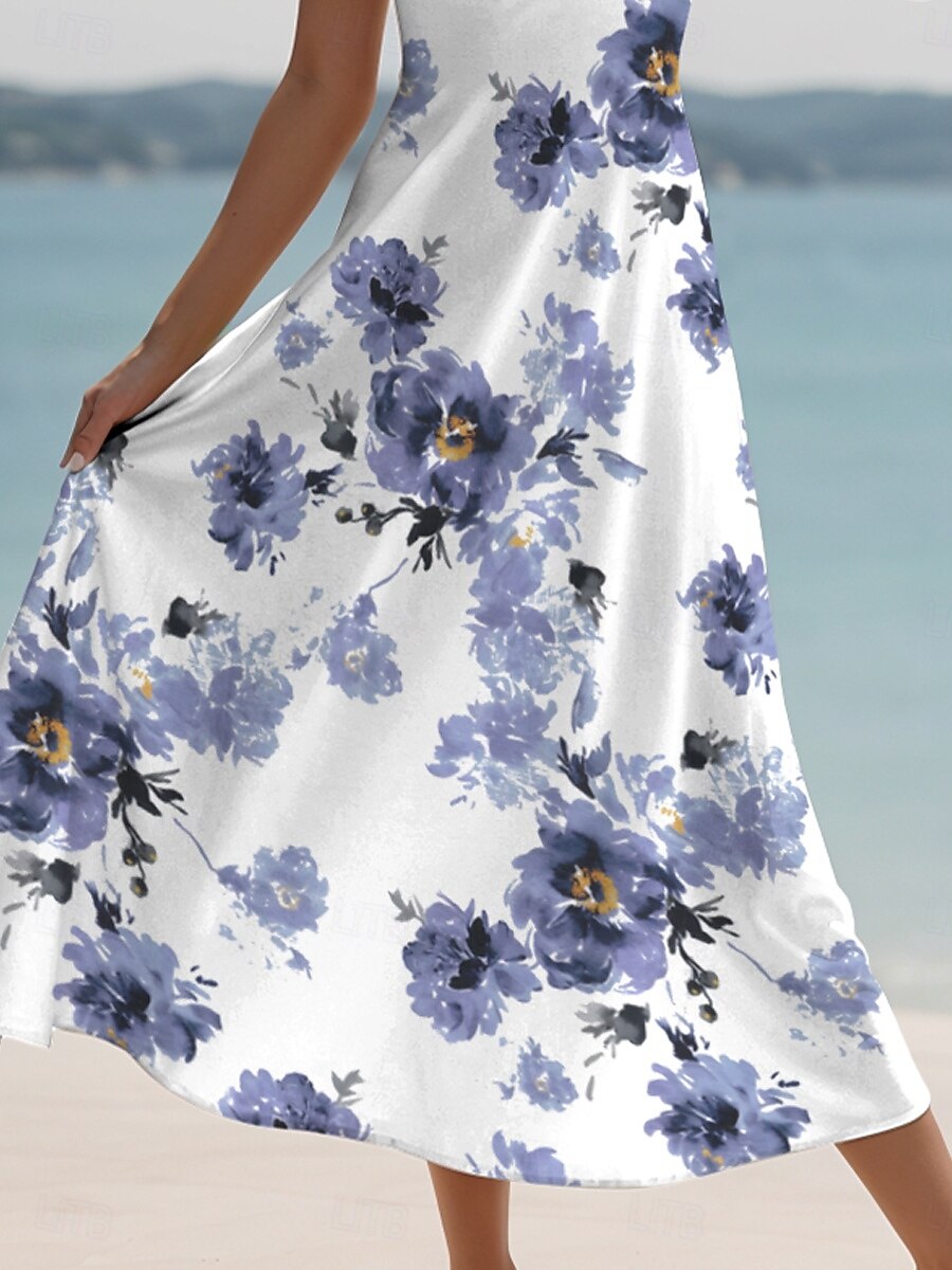 Női Maxiruha hétköznapi ruha A vonalú ruha nyári ruha Slip ruha Elegáns Szabadság Alkalmi Napi Normál Virágos Grafika Ujjatlan V-alakú Világos bíbor Nyár Tavasz 2025 - $34.99 –P3