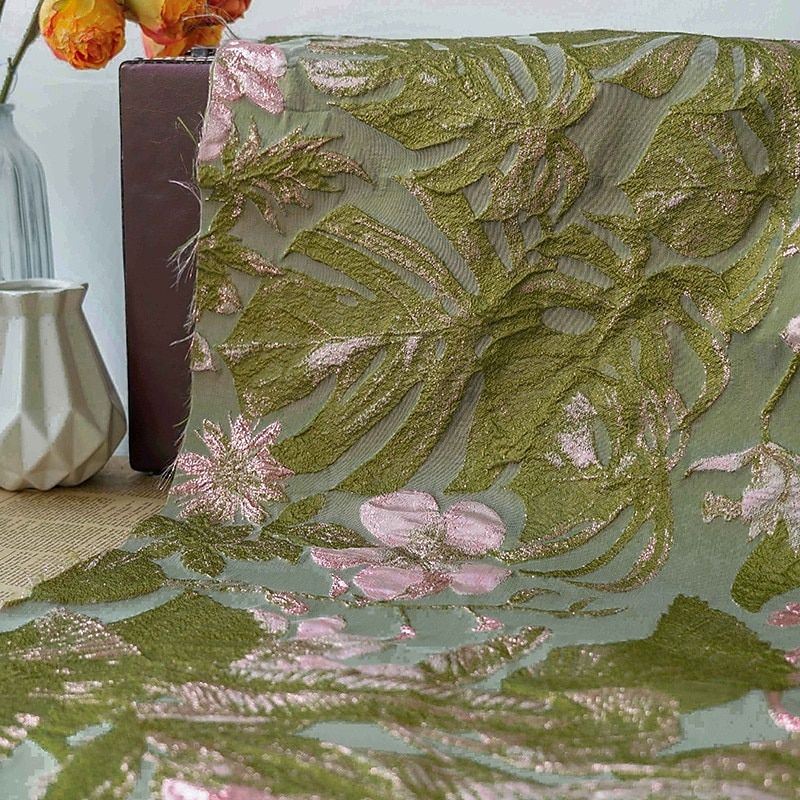 Robe de soirée A-Line en jacquard floral verte élégante Robe de mariage formelle longueur au sol sans manches en V en nylon avec poche fente Robe invitée de mariage de 2025 ? $139.99 –P5