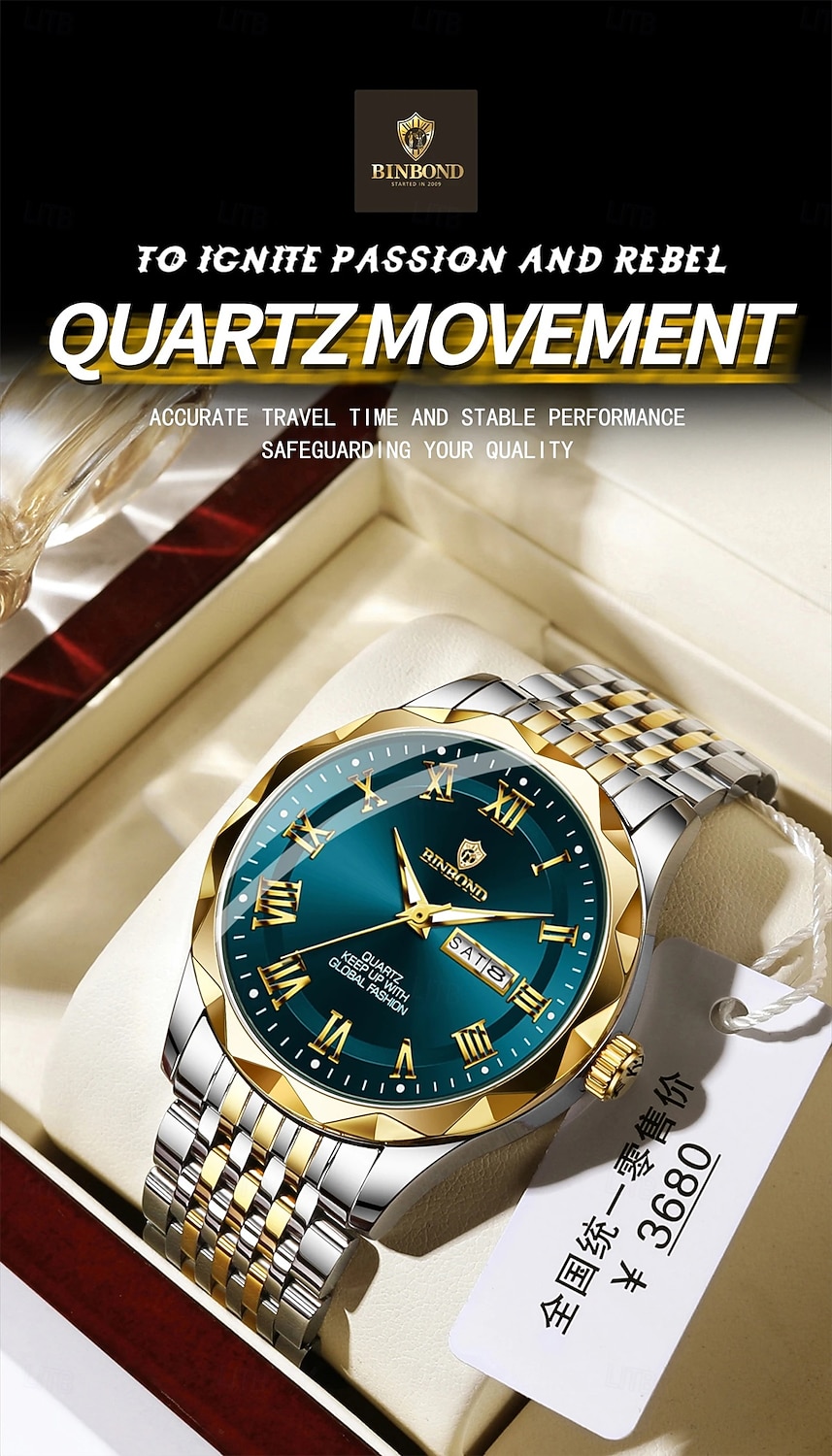 Люксовые мужские часы Кварцевые Водонепроницаемые Светящиеся Дата Хронограф Кожаные Мужские наручные часы Военные спортивные часы Мужские B6367 2026 - $9.59 –P9