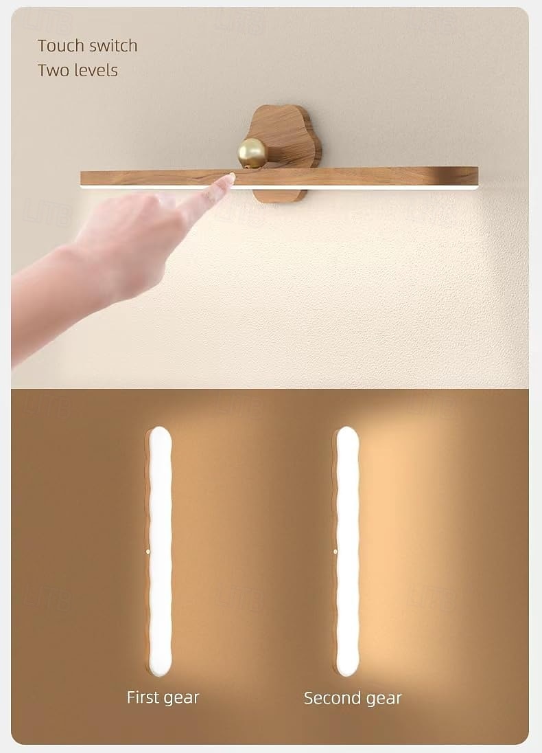 36W Rotating LED Deco Night Light Wall Light Magnetic Fill Light  Type-C Rechargeable Wood-Grain Light Touch Makeup Mirror Light Detachable Cabinet Light 1PC  Warm White and White 2026 - $24.99 –P3